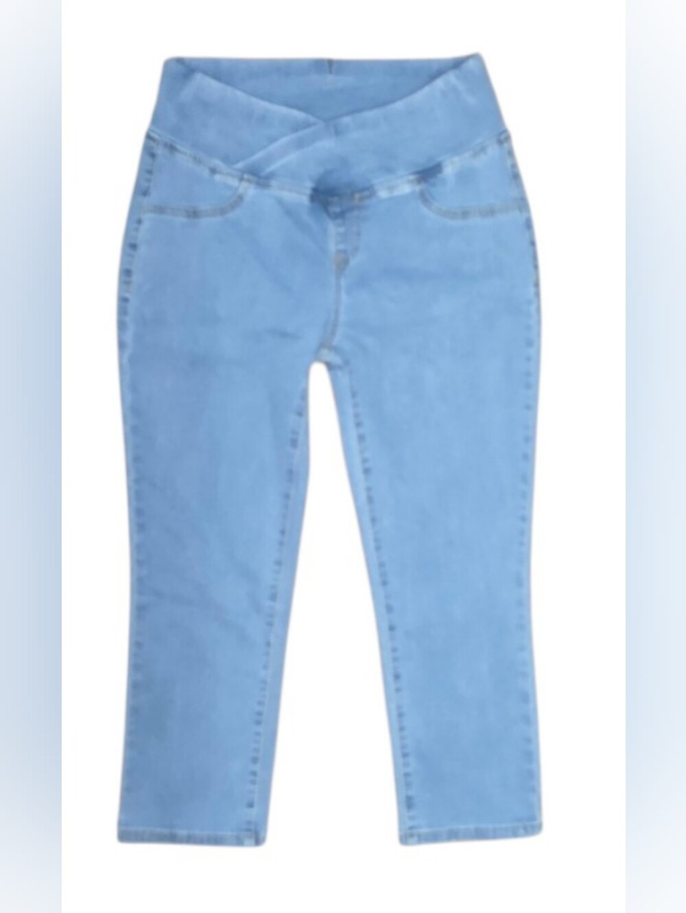 NEW Crossover-Waist Style Capris Light 6-TALL